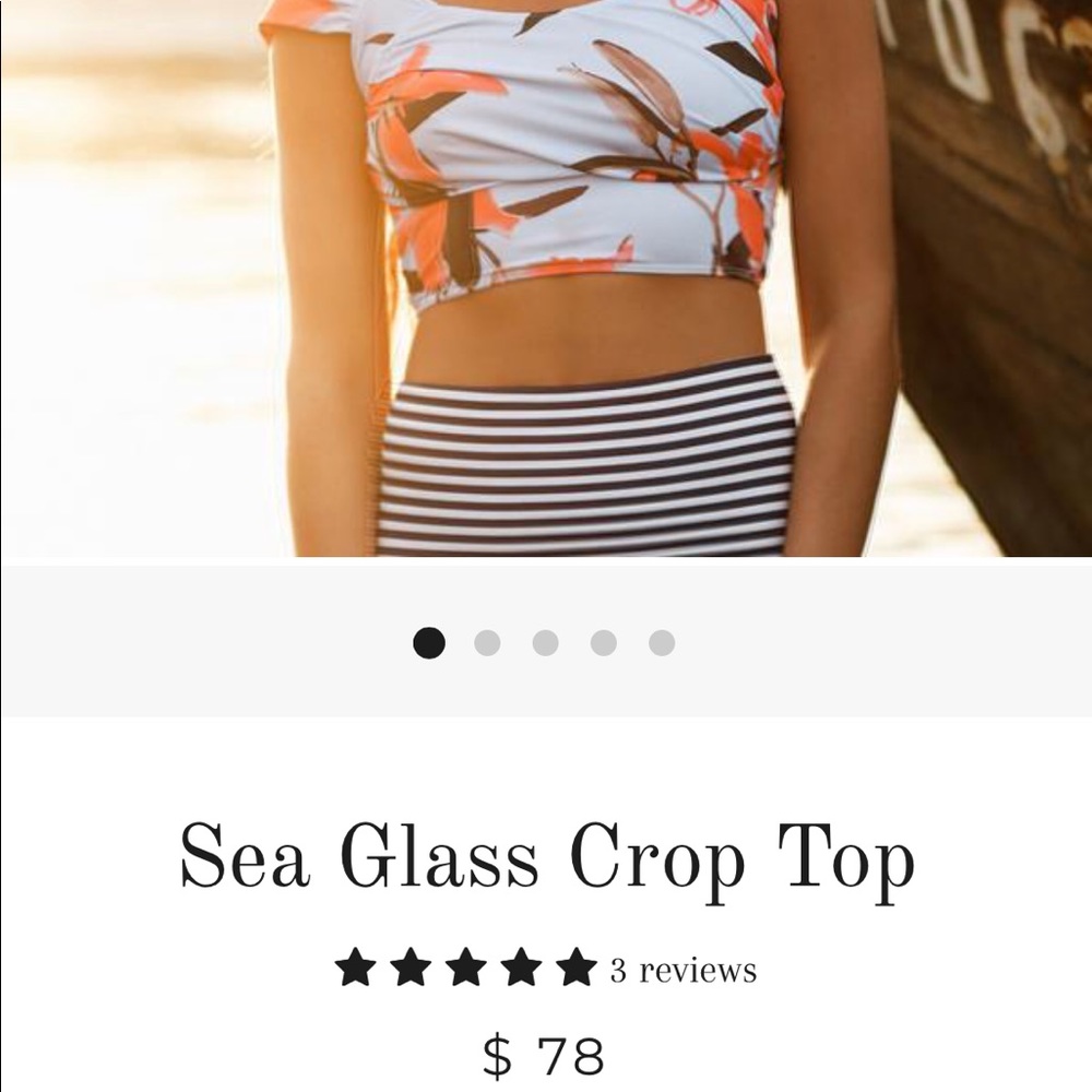 Sea glass crop swim top